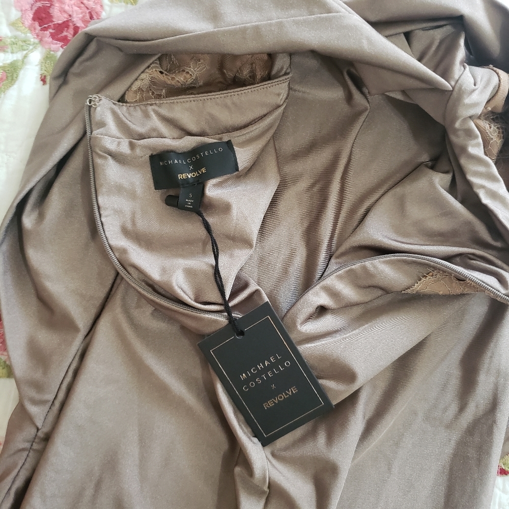 Michael Costello Philip midi taupe dress - Picture 7 of 7